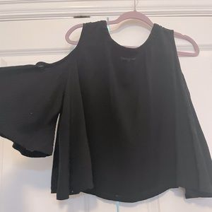 Black open shoulder top